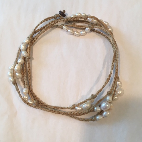 Real pearl wrap necklace or bracelet. Gorgeous! - Picture 1 of 7